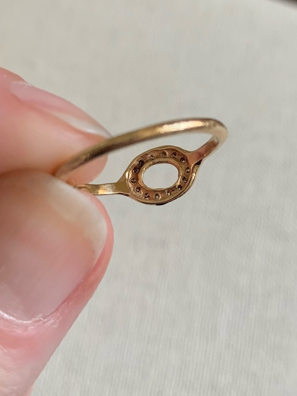 Ariko oval ring 14k yellow gold with brown diamonds. Like new. size 6.5 - Picture 10 of 15
